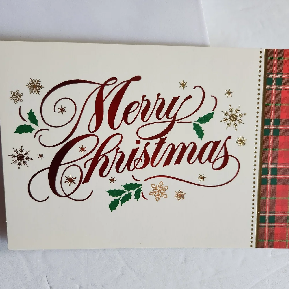57 Merry Christmas Cards with White Envelopes